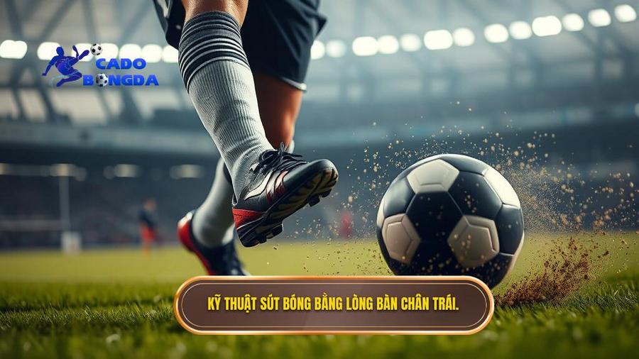 1. Kỹ thuật sút bóng bằng lòng bàn chân trái.